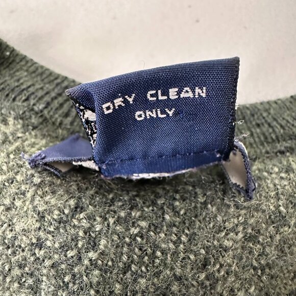 Vintage Brooks Brothers Sweater Vest Green Windowpane Fine Merino Wool Large - Picture 6 of 6